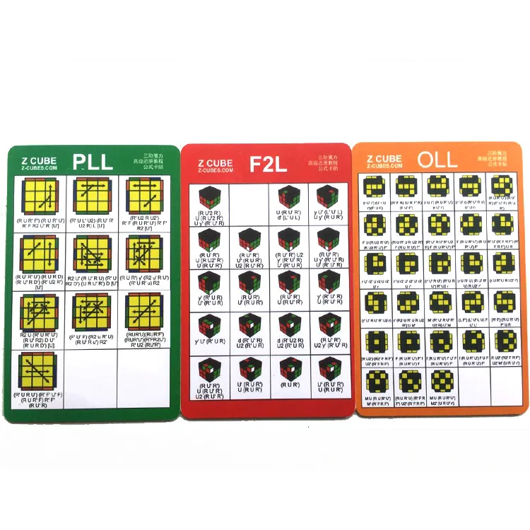 3 листа/набор CFOP формула для 3x3x3 скоростной магический куб F2L PLL OLL головоломка