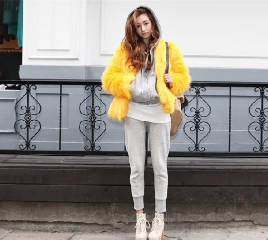 ZADORIN Женская цветная куртка из искусственного меха короткая тонкая черная