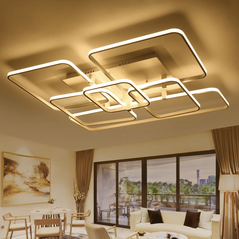 Free Shipping DAR Rectangle Remote Control Modern Led Ceiling Lights 3/4/6 Heads Dimming Lamp luminarias para sala|luminarias sala|modern ledceiling