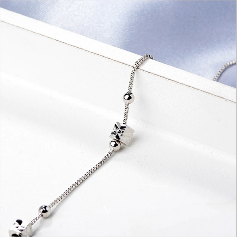 

HEYLUOKE 2019 New Square Block Chain Bracelet For Women For Transfer Lucky Bead Charm Bracelets Jewelry