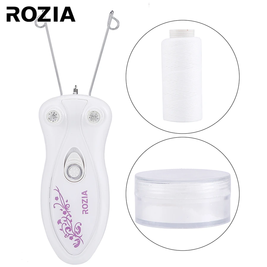 Профессиональный Эпилятор ROZIA, Электрический женский эпилятор для лица, удаления волос на лице, депилятор с хлопковой нитью
