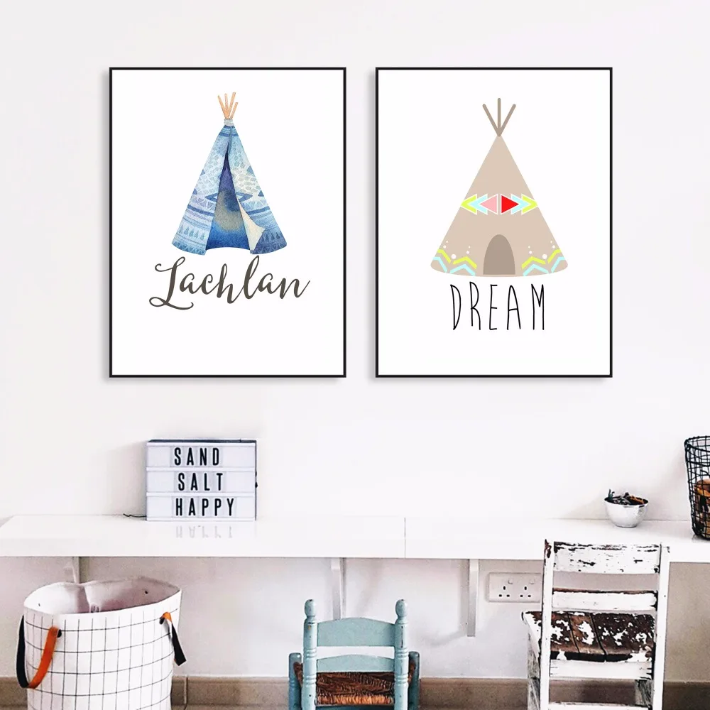 Native Teepee детский холст Художественная печать постер настенные картинки для