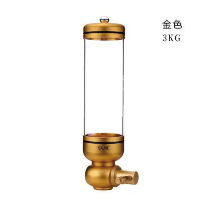 3 KG 3/5/10 кг алюминиевый сплав и акриловый дозатор кофейных зерен кофе в зернах подставка для кофе в зернах канистра подвеска закупориваемая банка - Цвет: 3 KG