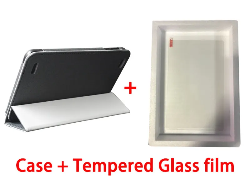 black-Tempered film Чехол для Teclast P80X pu кожаный чехол с функцией подставки для Teclast P80 X 8 дюймов - Цвет: black-Tempered film