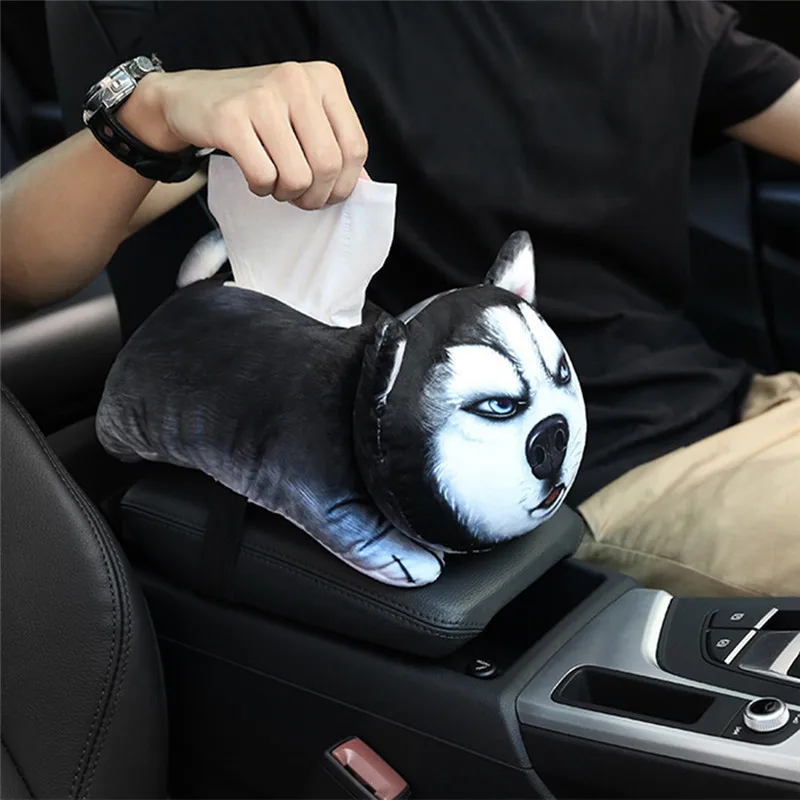 Автомобильный подлокотник коробка для салфеток автомобиль с подносом собака