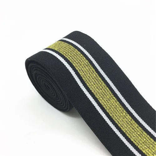 4cm black golden 1 40 мм золотые серебряные полосы Эластичные ленты 4 см эластичные ленты сумки для одежды брюки эластичная резиновая тесьма DIY Швейные аксессуары 1 м - Цвет: 4cm black golden 1