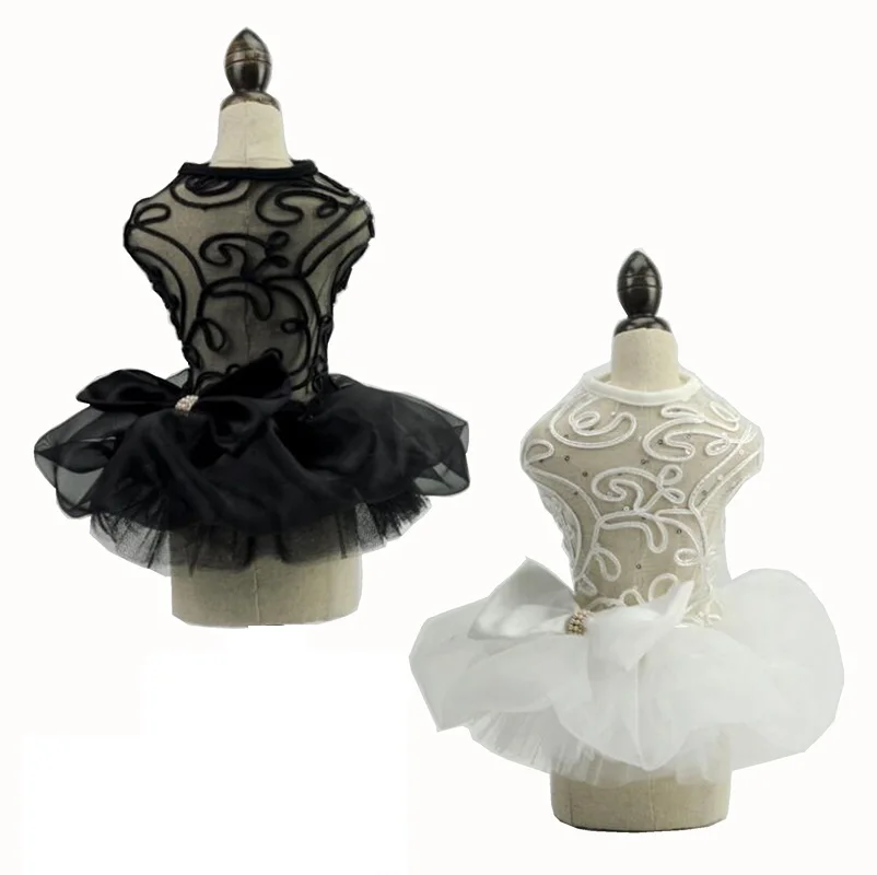 Платья для собак маленьких Открытое сексуальное Белое платье домашних животных