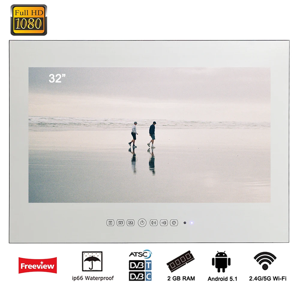 Souria 32 дюймов Android 7 1 Smart WiFi Full HD волшебный зеркало Водонепроницаемый Ванная