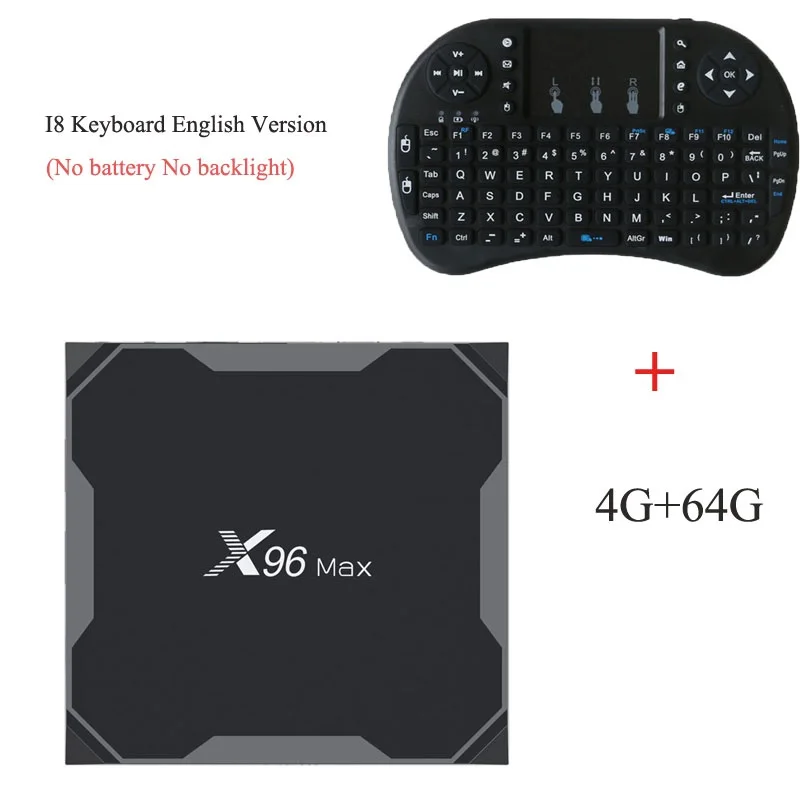 4G64G add English I8 Wechip X96 MAX Android 9,0 ТВ приставка Amlogic S905X2 LPDDR3 4G 64G четырехъядерный 2,4G+ 5G двойной Wifi Bluetooth 1000M 4K HD медиаплеер - Цвет: 4G64G add English I8