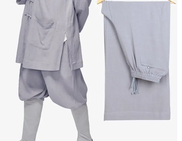 Унисекс 6 цветов синий/серый/кофейный/Красный хлопок и лен на лето весну zen шаолин