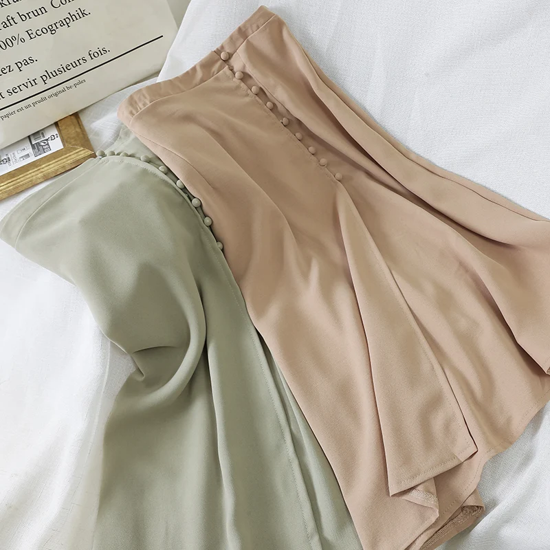 2019 Новая модная женская одежда весна осень атласное шелковое женское до середины