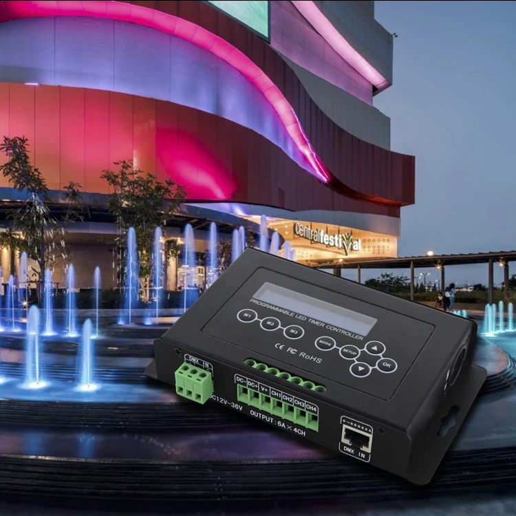 BC 322 6A DC12V 36V таймер светодиодный диммер аквариум контроллер свет DMX 512 вход