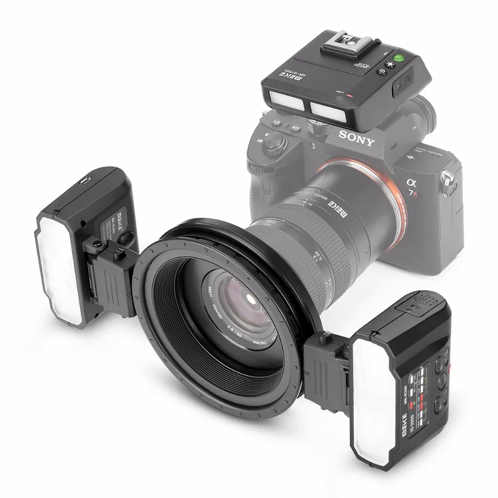 Meike MK-MT24 Macro Twin Lite флэш памяти для sony Альфа A7 A7R A7S A7II A7RII A5000 A5100 A6000 A6300 A6500 беззеркальных камер