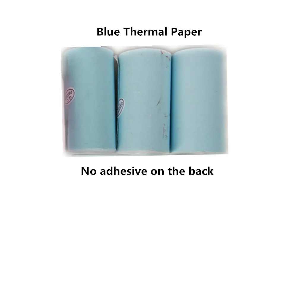 Blue Thermal Paper GOOJPRT 3 рулонов 57x30 мм самоклеящаяся поверхность Термальность Фотобумага чековый Label Стикеры Бумага для 58 мм A6 peripage карман фотопринтеров - Цвет: Blue Thermal Paper