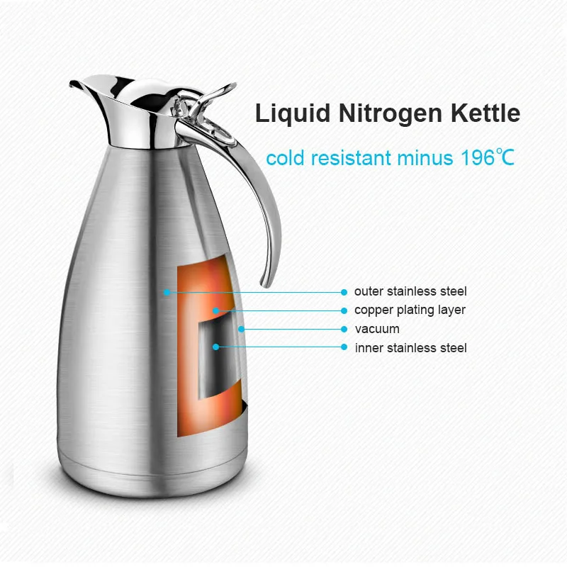 Professional liquid nitrogen kettle pot tank 1.5L 2L cold resistant for minus 196 degree