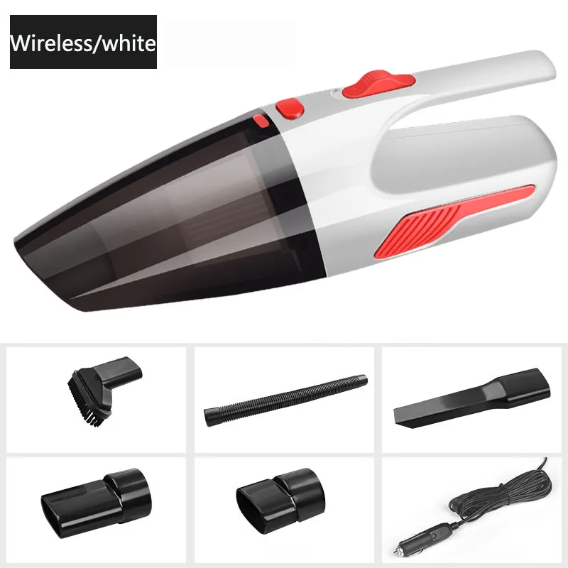 Wireless White Автомобильный беспроводной Пылесос аккумуляторный автомобильный домашний доступный в влажной и сухой двойного назначения высокой мощности с ручным пылесосом - Цвет: Wireless White