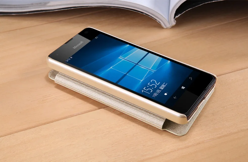NILLKIN блестящий супер тонкий флип чехол для microsoft Lumia 550 Роскошный кожаный с