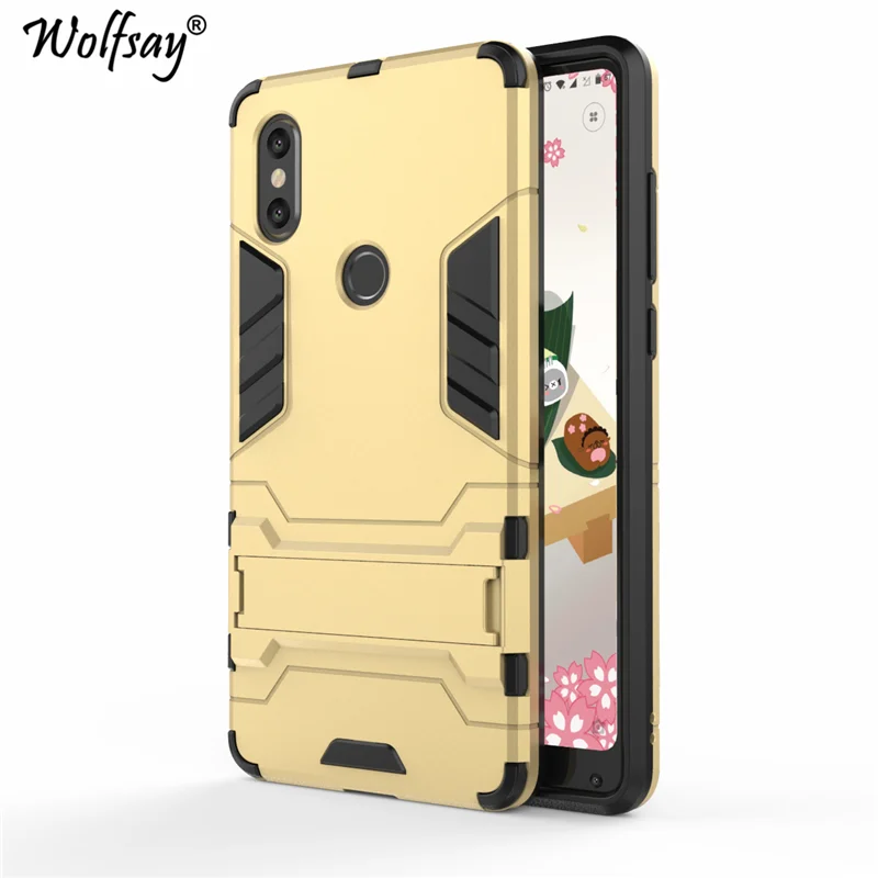 Wolfsay Cover For Xiaomi Mi Mix 2S Case Slim PC + Soft Rubber Armor Phone Fundas 5.99" |