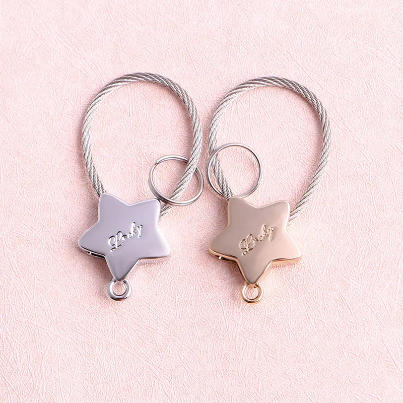 Стальной провод брелок с пентаграммой ключ разрезное кольцо для ключей