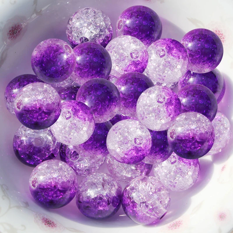 Purple Новинка 50 шт 10 цветов акриловые Хрустящие Круглые бусины для украшения комнаты ручной работы DIY 8 мм диаметр - Цвет: Purple
