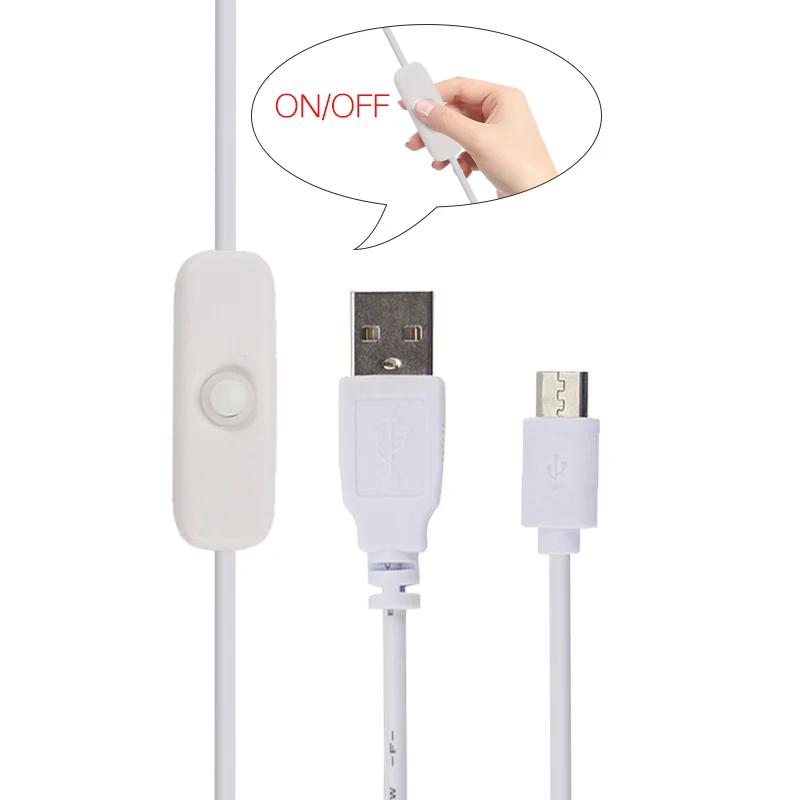 Raspberry Pi мощность кабель с кнопкой включения/выключения белый питание провода