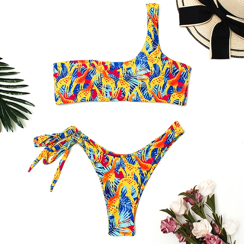 Женский купальный костюм Maillot De Bain бикини в стиле ретро с бретельками сексуальный