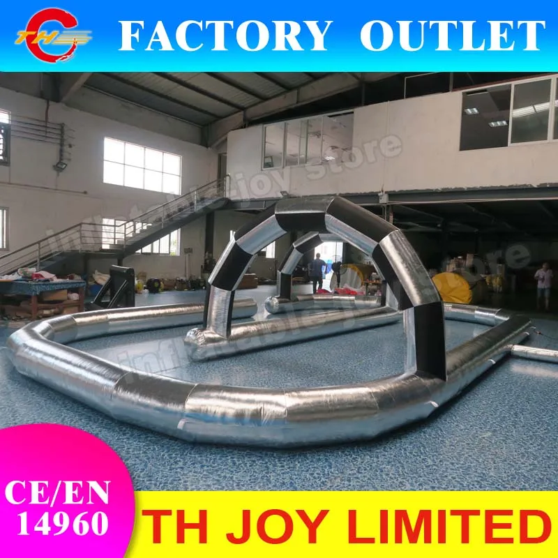free ship to door!silver color inflatable track zorb ball and kid car playground cheap go karts game | Игрушки и хобби