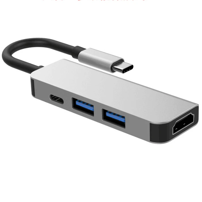 Basix USB C концентратор USB 3,1 type C к HDMI/USB 3,0/RJ45/SD/TF/PD адаптер для Macbook Pro huawei P20 samsung S8 type-c концентратор - Цвет: 4in1