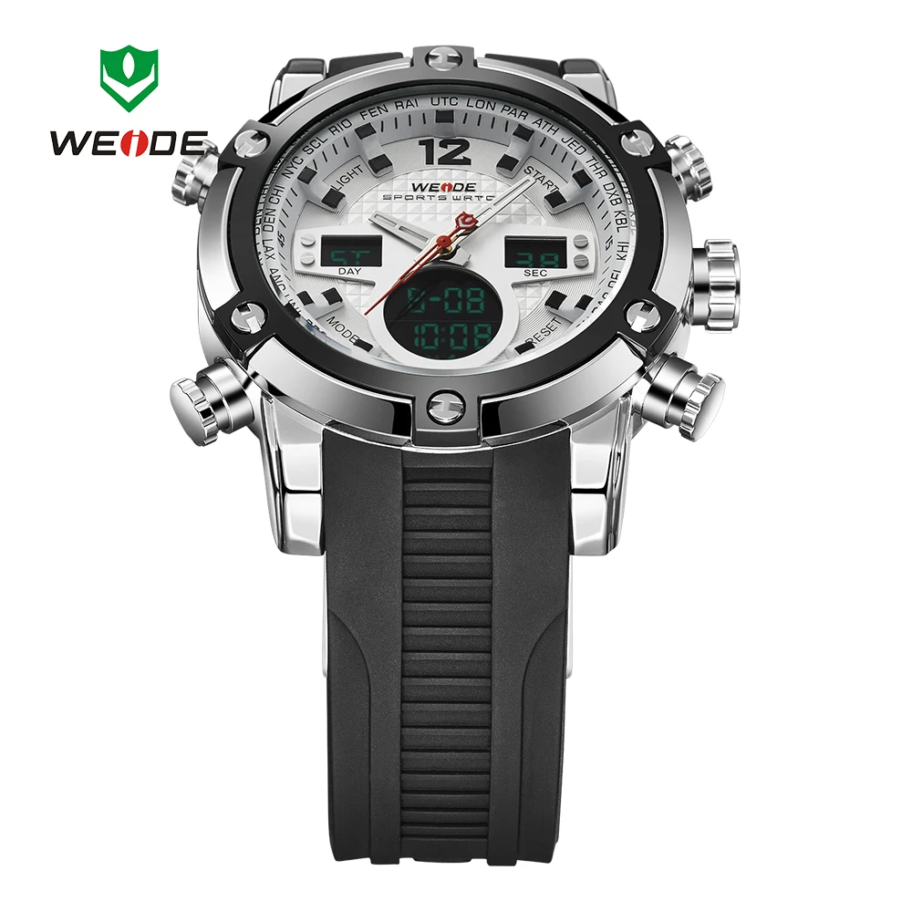 Роскошные часы 30 м Водонепроницаемость ЖК-дисплей кварц мужской Relogio секундомер
