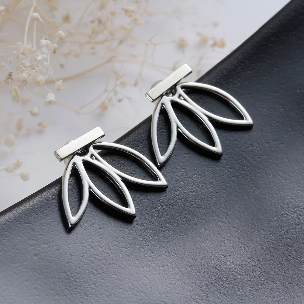 Doreenbeads старинные лотоса Серьги металлической планкой гвоздики Мода уха куртка