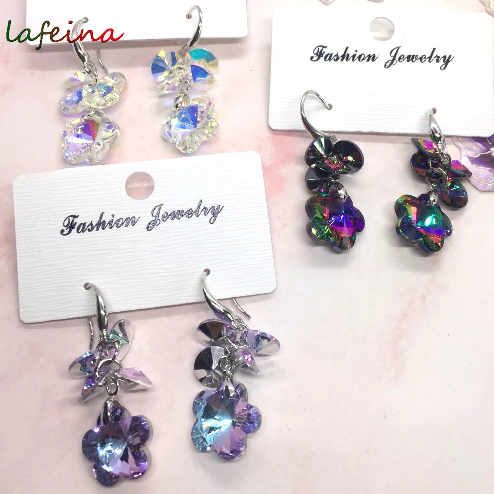 Austrian Crystal Hand-made Plum-shaped Earrings Fashionable Shiny | Украшения и аксессуары