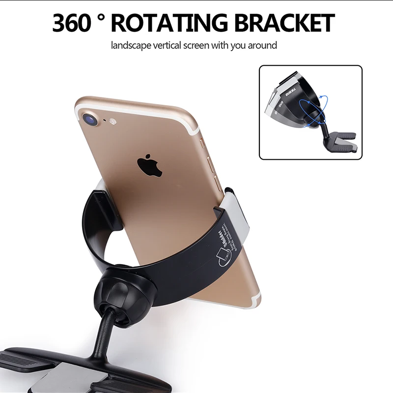 Портативный универсальный автомобильный держатель TIKONO с поворотом на 360