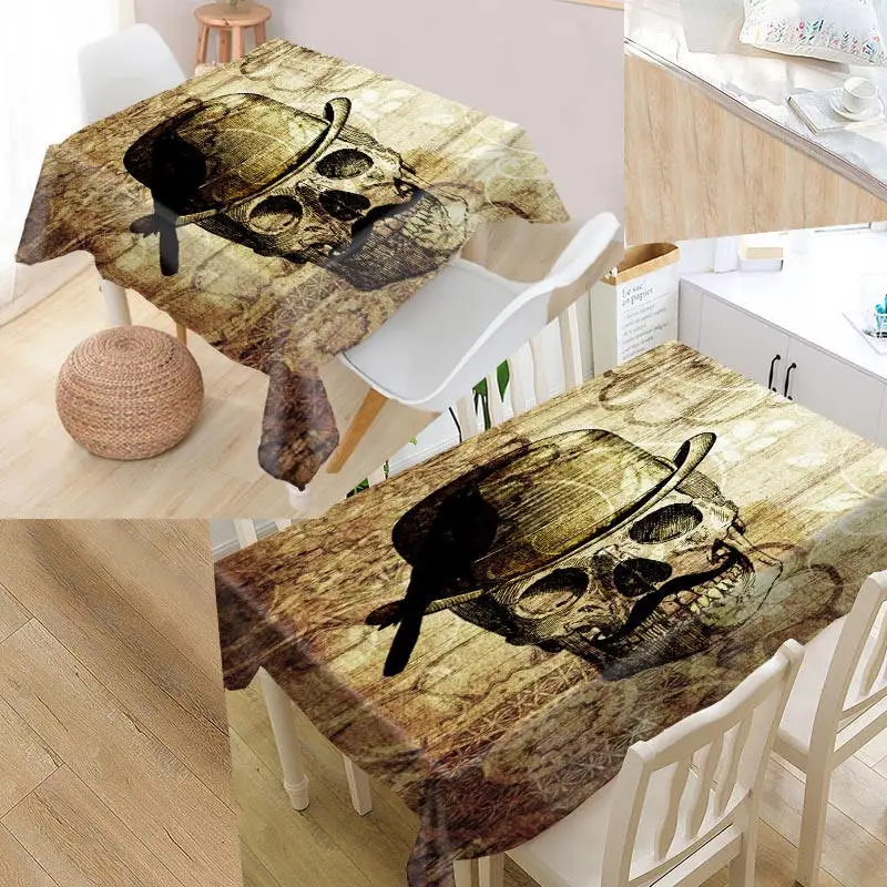 tablecloth Shunqian пользовательские череп скатерть квадратная/прямоугольная Свадебная скатерть покрытие для телевизора чайная скатерть - Цвет: tablecloth