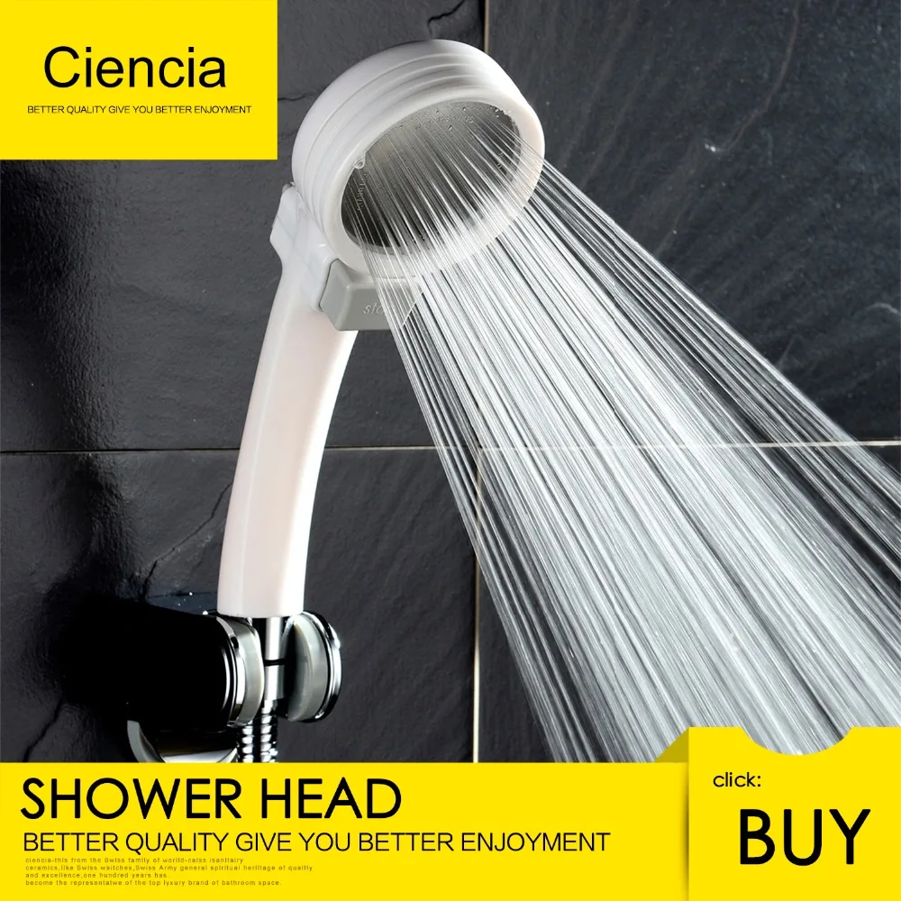 

Free Shipping Withe Handheld Shower Head with On/Off Switch, Shower Handle with a Shut Off Switch, Hand Held Shower head Set