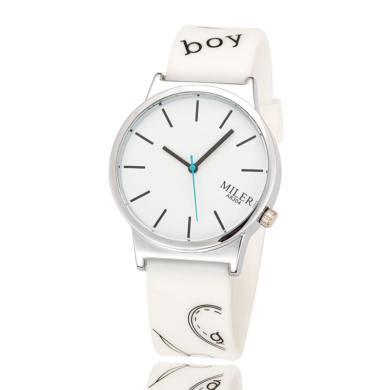 2017 моды miler кварцевые часы женщины одеваются силиконовые печати студенческий