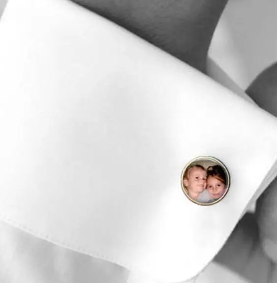 Персонализировать текст свадебные Женихи Запонки с фотографией запонки