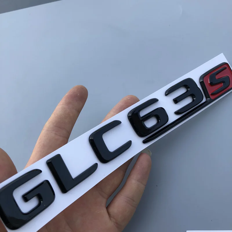 GLC63S black red Глянцевый черный, красный, серебристый S для Mercedes Benz A M G E63S C63S GLC63S GLE63S Эмблема багажника значок автомобиля переоборудование стикер высокое качество - Название цвета: GLC63S black red