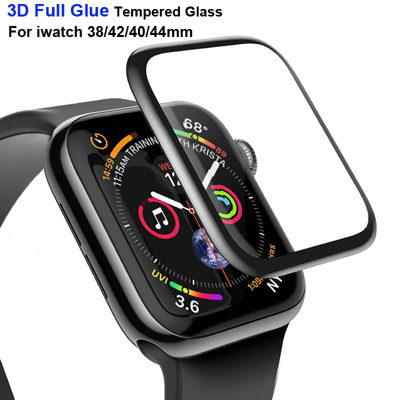 3D полный клей экран протектор для Apple Смарт часы серии 4 3 2 1 изогнутая поверхность