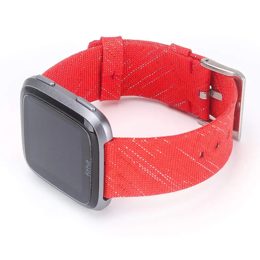 TORQUILA тканый нейлоновый ремешок для Fitbit Versa Смарт-часы Регулируемый тканевый дышащий быстросъемный Браслет замена
