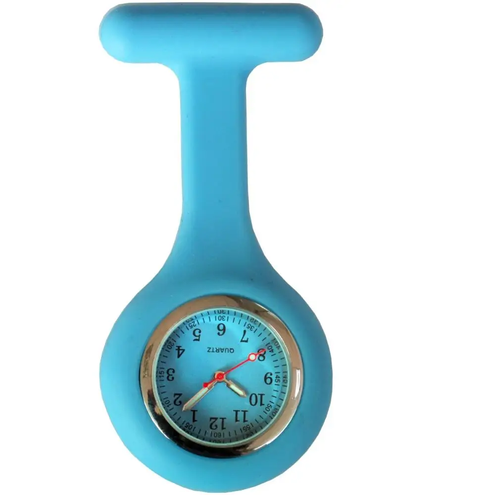 Light Blue Красочный Дизайн Доктор Медсестры резиновый силиконовый ремешок для часов FOB карманные часы больничные медицинские Личные Женские часы - Цвет: Light Blue