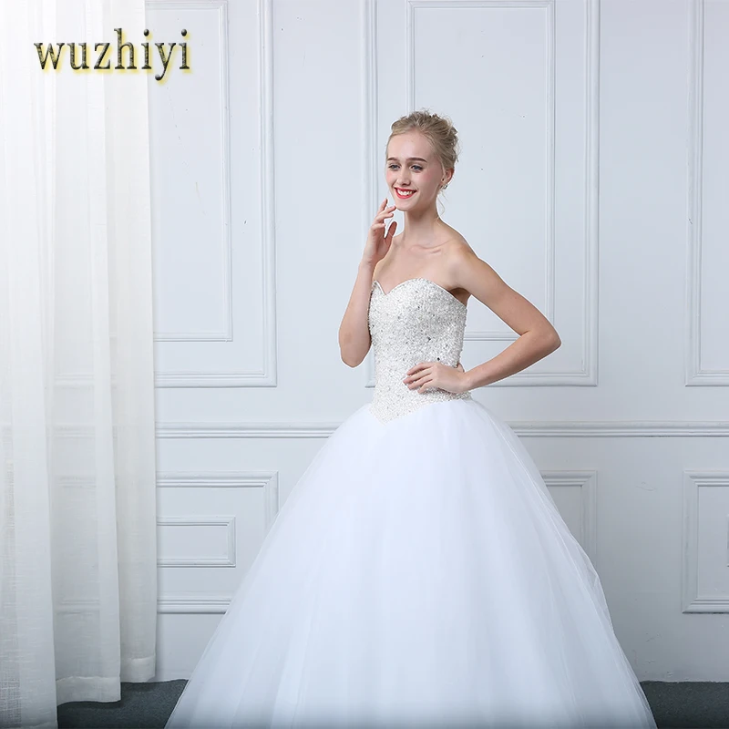 Женское свадебное платье принцессы wuzhiyi фатиновое бальное с жемчугом 2020 | Свадьбы