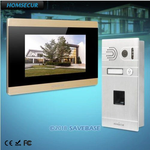 

HOMSECUR 7" Wired Video Door Entry Phone Call System Door Intercom Voice Message for Apartment BC061-S + BM715-G