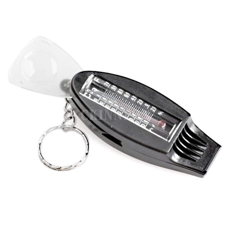 500Pcs/Lot 5 In 1 Compass Thermometer Whistle Magnifier Versatile Multifunction Emergency With Keychain Survival Kits Outdoor | Спорт и