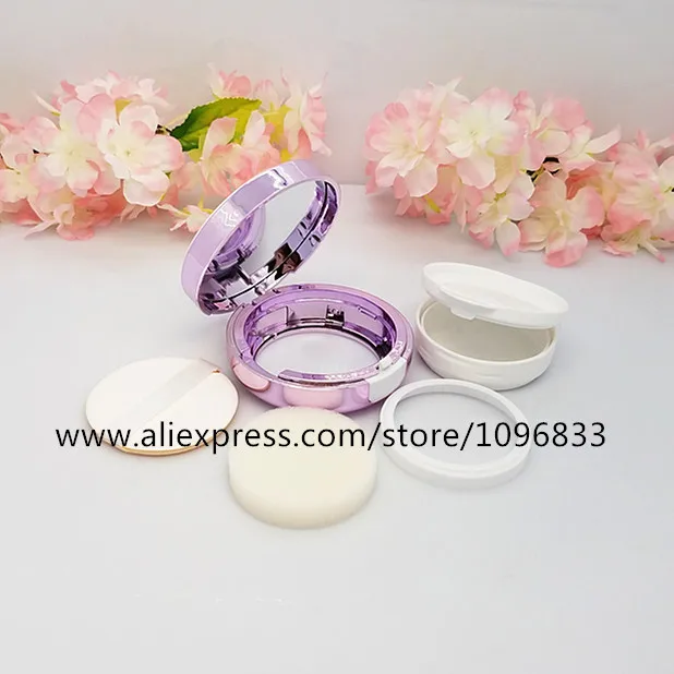 Пустая косметическая основа компактный чехол с воздушной подушкой фиолетового