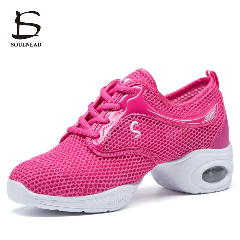 Sneakers Women Jazz Dance Shoes Female White Summer Outdoor Mesh Girls Modern Hip Hop Dancing Adult Ladies Casual Sports Shoes