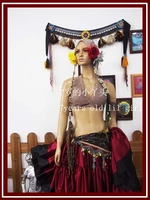 lace tribal belly dance bra top halter neck gothic gypsy bohemian dj62