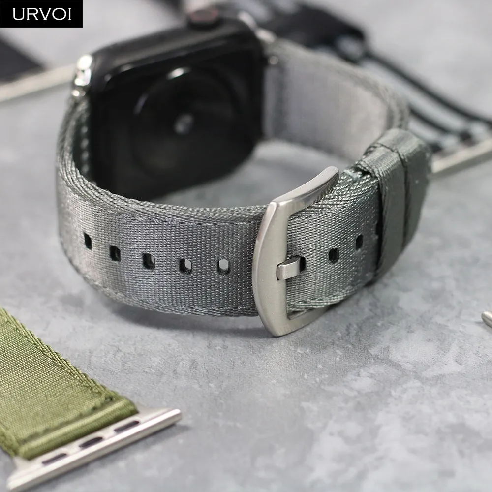 URVOI нейлоновый ремешок для Apple Watch 5 4 3 2 1 полоса мягкая точность тканый для iwatch NATO дизайн с адаптерами Прочный Удобный