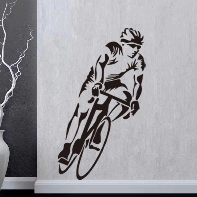 

Removable Hot Racing Bicycle Athletes Wall Stickers for Living Room TV Background Kis Boy Room Home Decor Art Wall Decals Mural