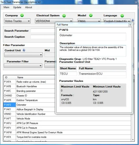 Tech Tool PTT Parameter Description V2 Multilanguage For volvo UNLOCK |