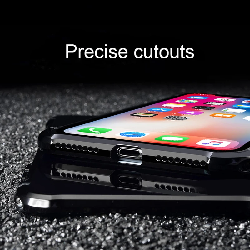 Leanonus Aluminum Metal Case for iPhone X 8 Plus 7Plus Frame+PC Hybrid Back Cover Shockproof Slim Casing iPhone8 10 |